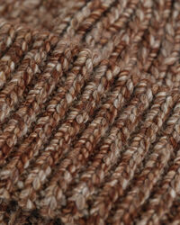 Geribde beanie van gemêleerde wol