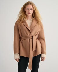 Met de hand gestikte blazer met ceintuur