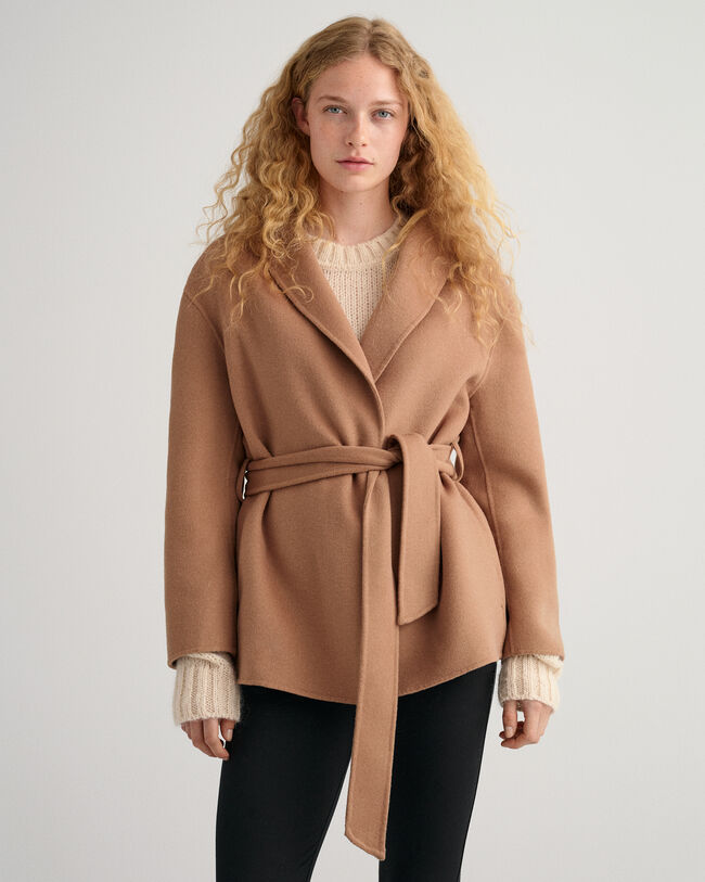 Met de hand gestikte blazer met ceintuur