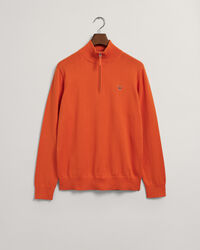 Classic sweater van katoen met korte rits