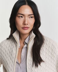 Kabelgebreid vest met rits