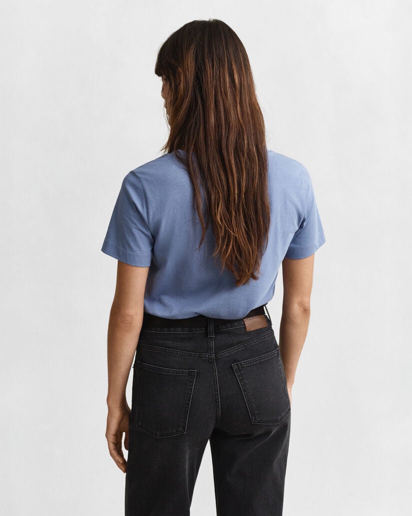 Shield T-shirt met V-hals