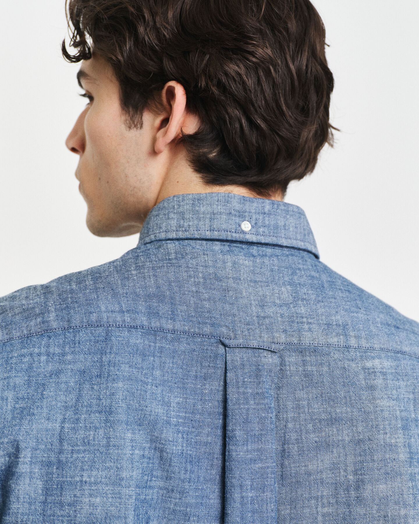 Regular Fit indigo chambray overhemd