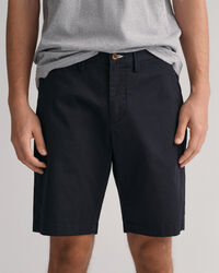 Hallden Slim Fit short van keperstof