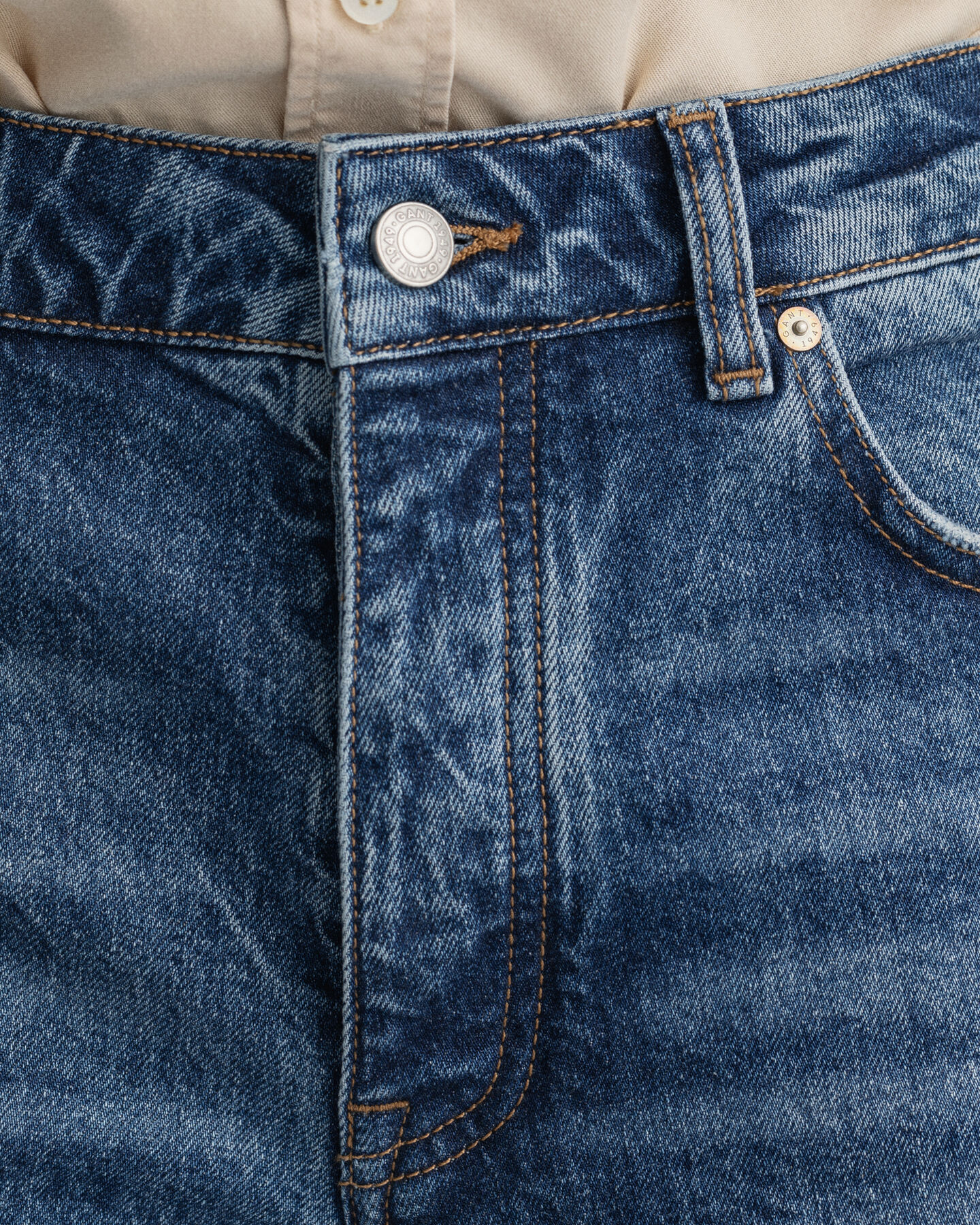 Hayle Regular Fit jeans met knoop en gulp