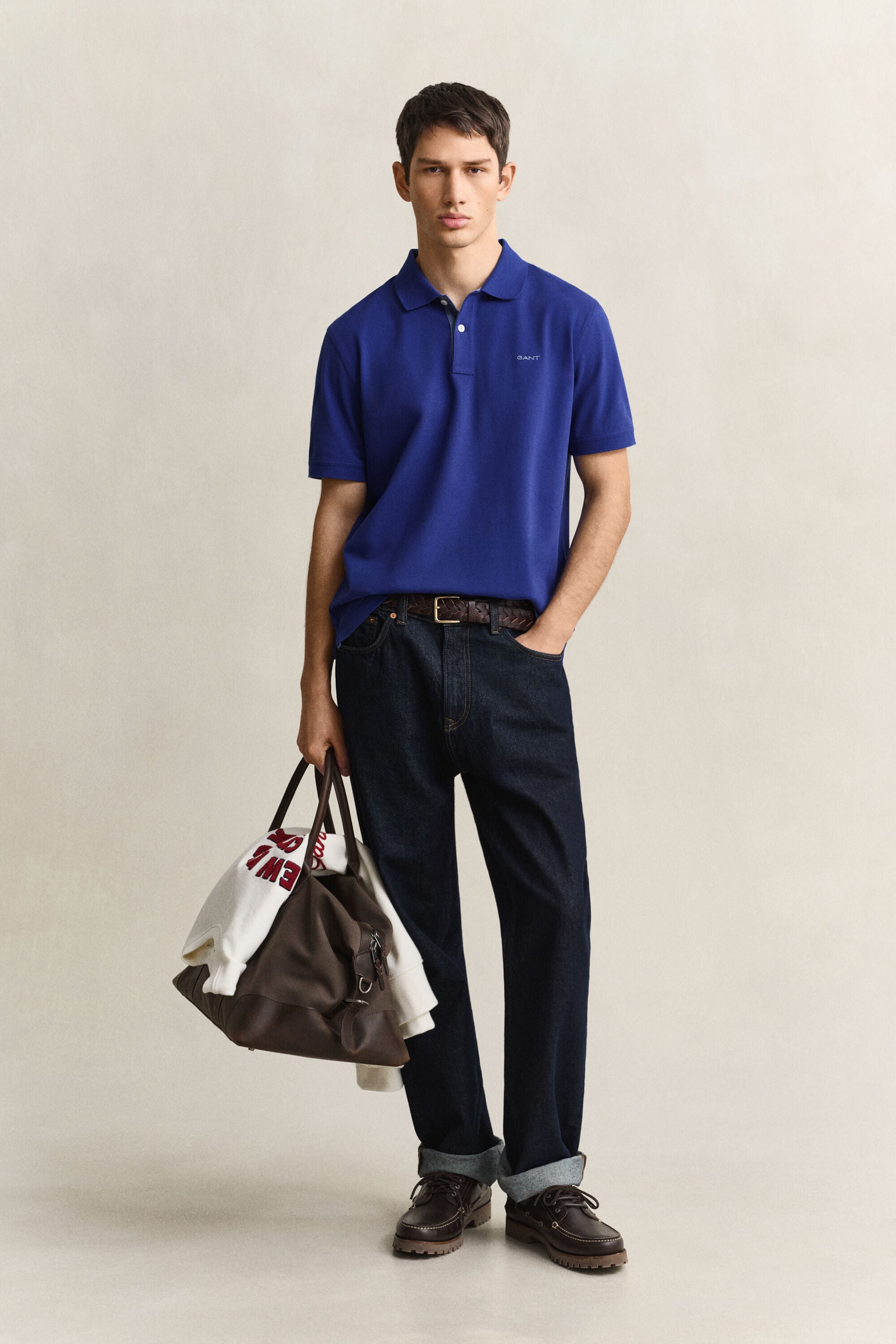Piqué poloshirt met contrasterend detail