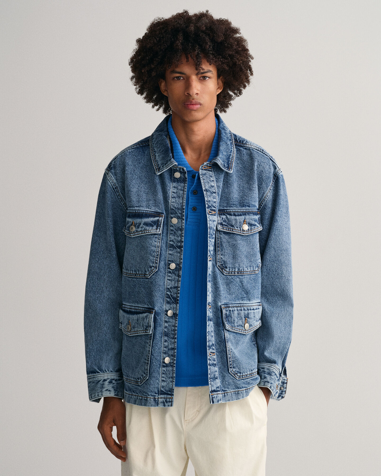 Speciaal geverfd denim overshirt