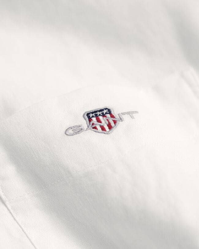 Regular Fit overhemd met korte mouwen van katoen en linnen