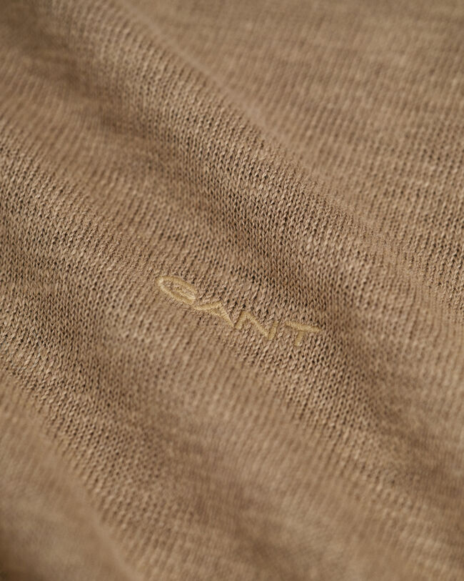 Gebreid T-shirt van katoen en linnen