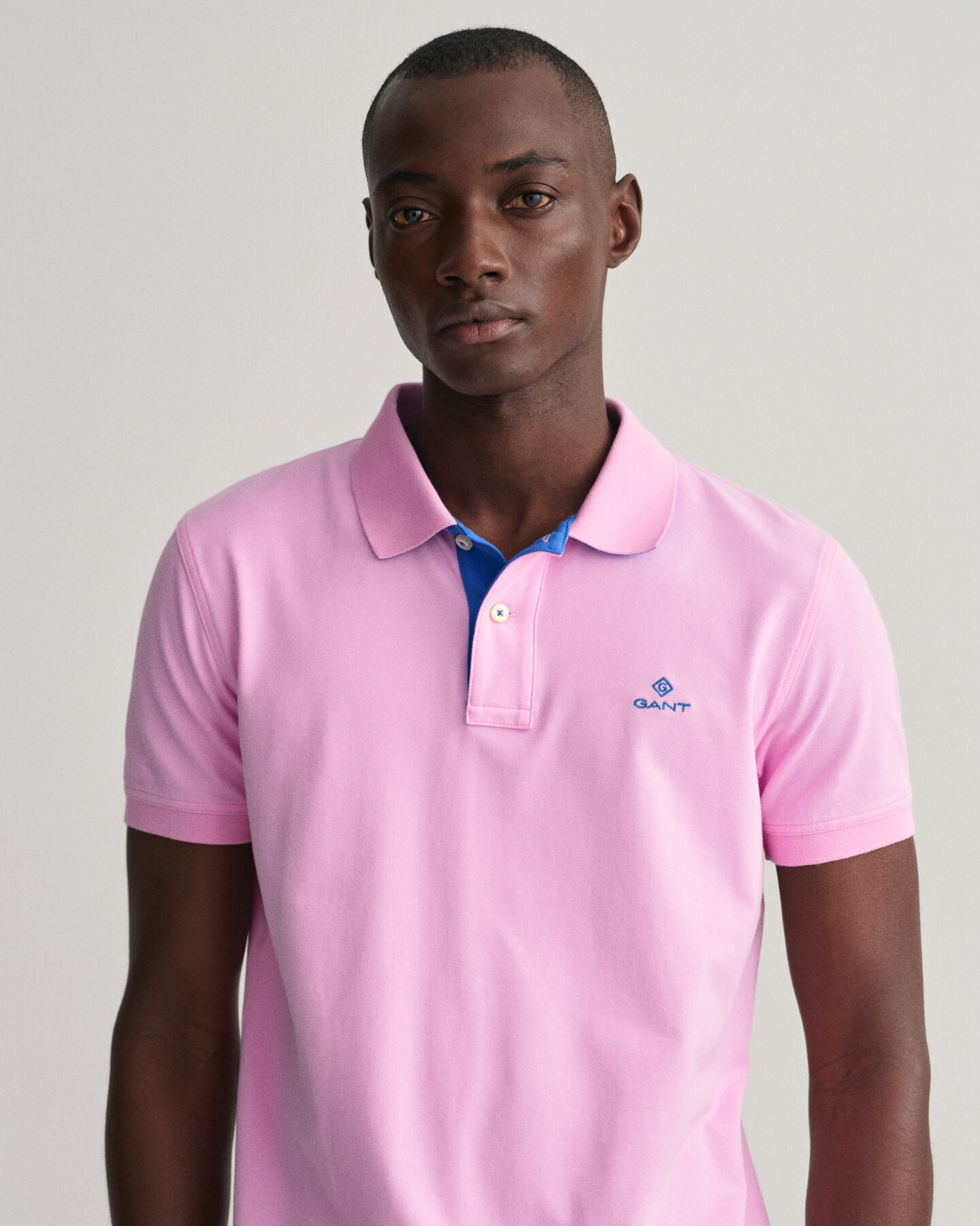 Piqué poloshirt met contrasterende kraag