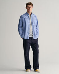 Regular Fit overhemd van katoen en linnen