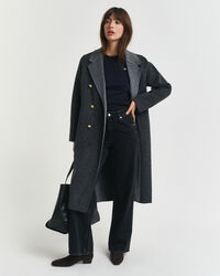 Gebreide kabeltrui van stretchkatoen