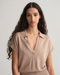 Jurk met kraag van linnenmix