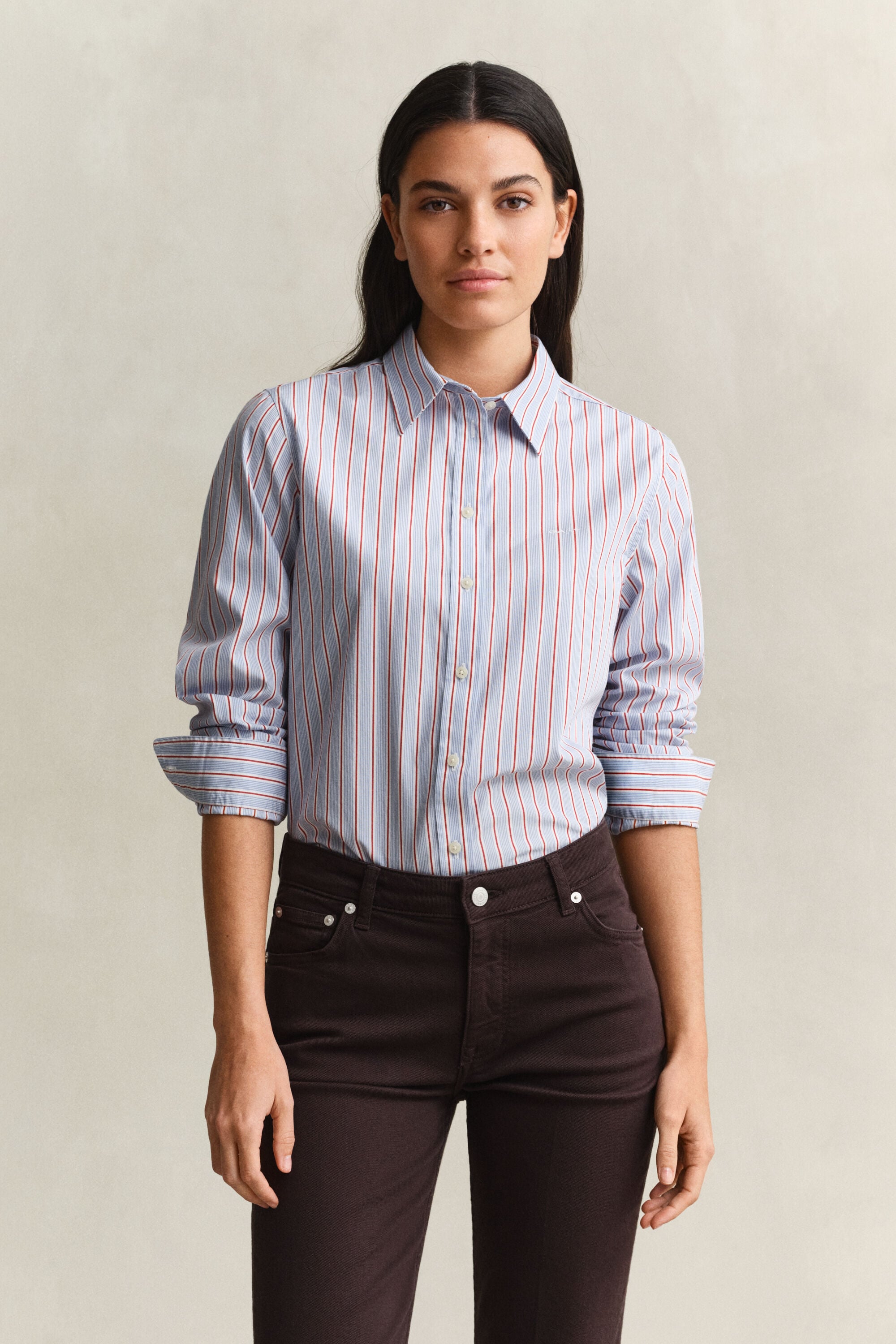 Regular Fit Classic gestreept overhemd van poplin