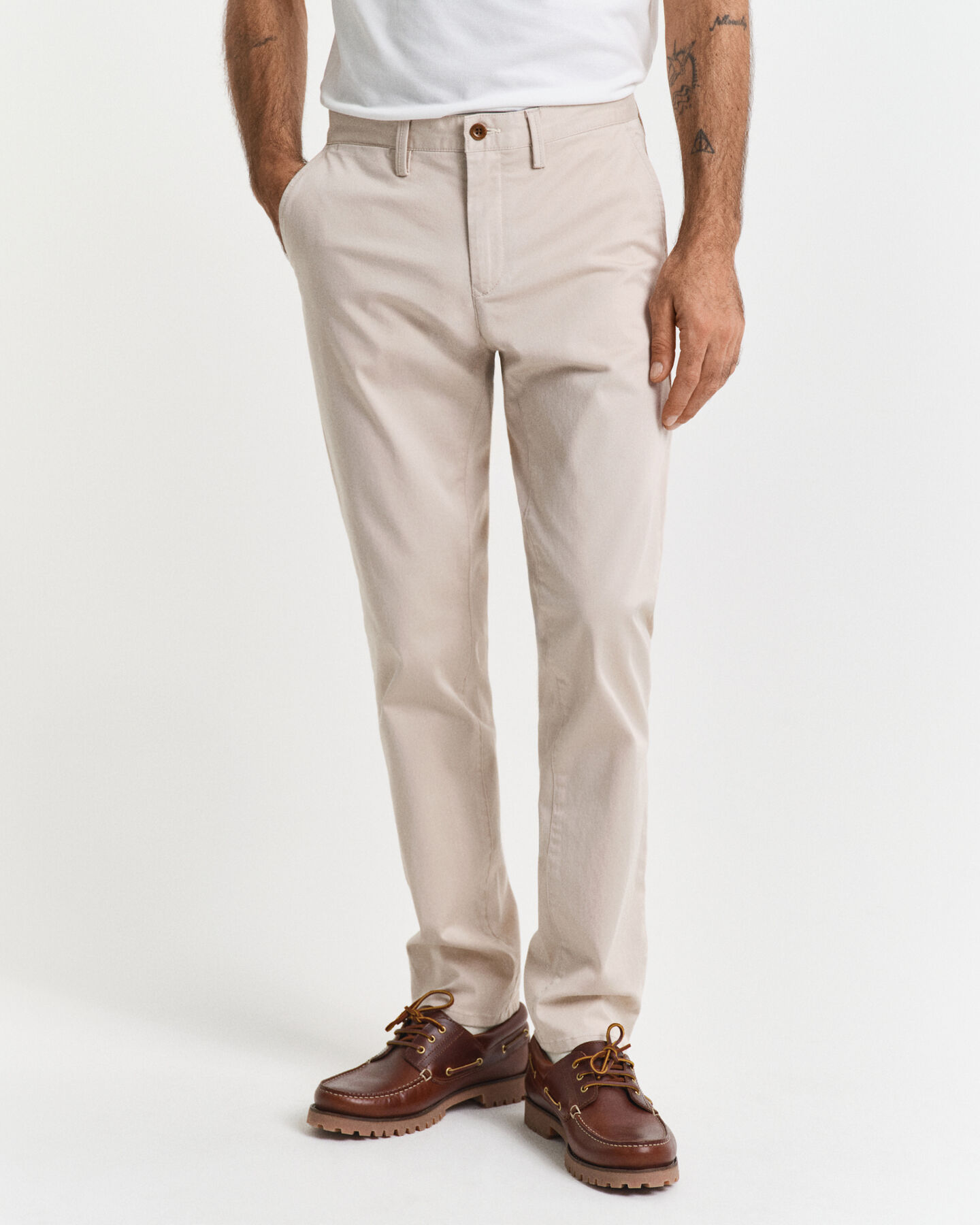 Slim Fit chino van keperstof