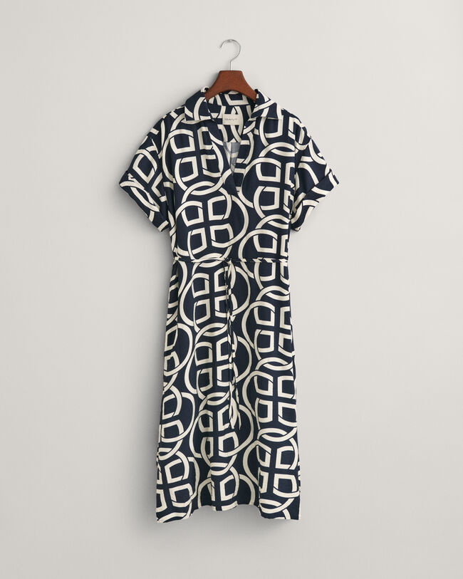 Monogram Print kaftan met korte mouwen