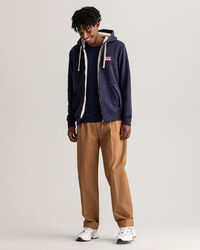 Sherpa fleece hoodie van sweatstof met ritssluiting