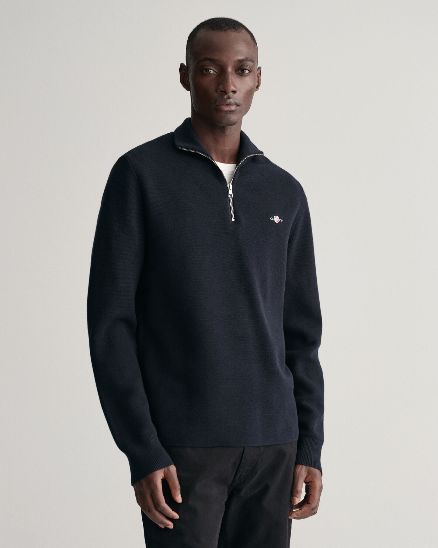 Milano Knit katoenen trui met korte rits