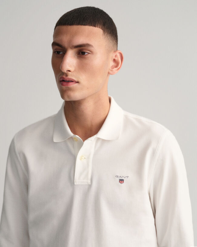 Original piqu&eacute; poloshirt met lange mouwen