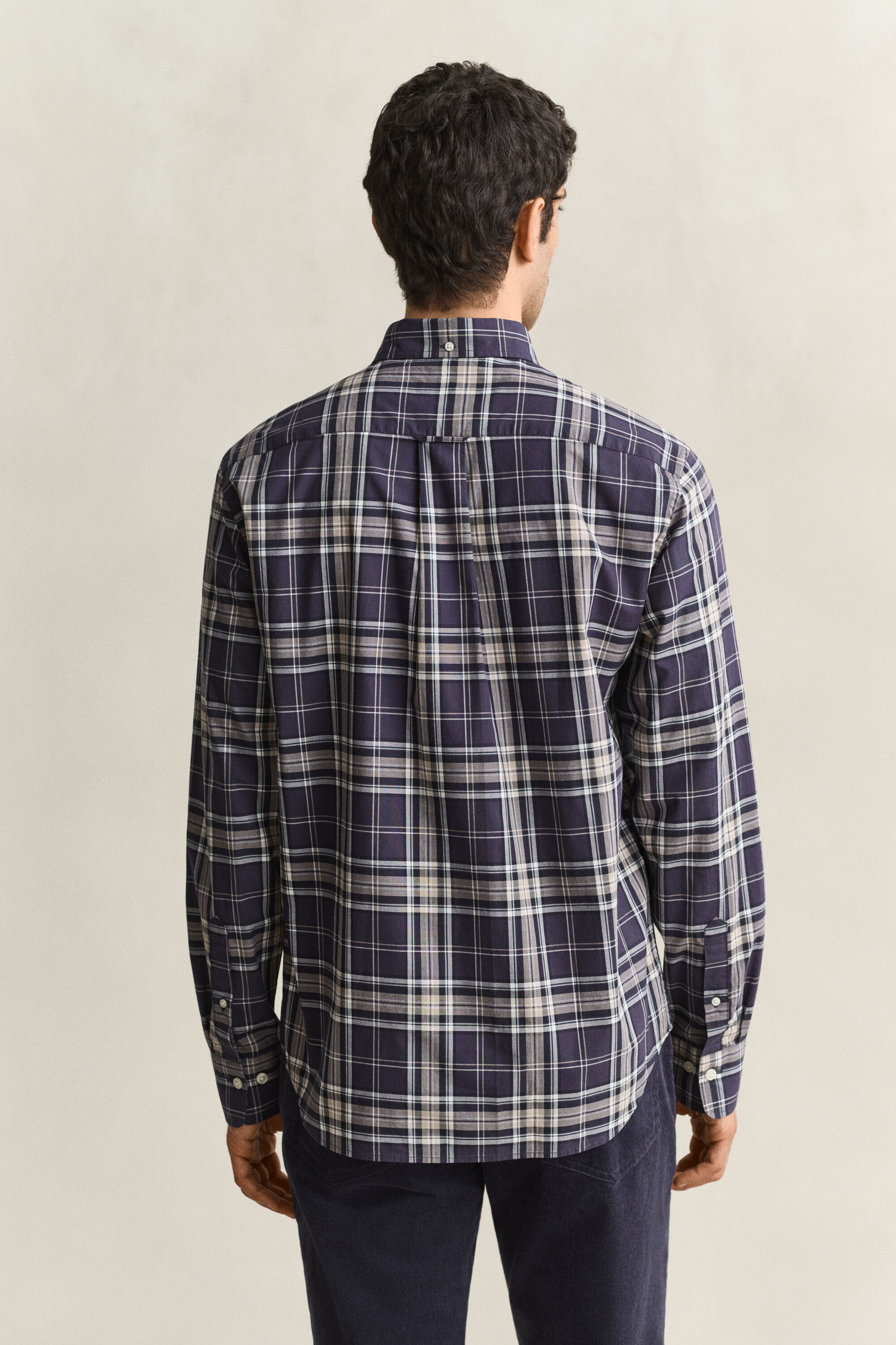 Geruit poplin overhemd