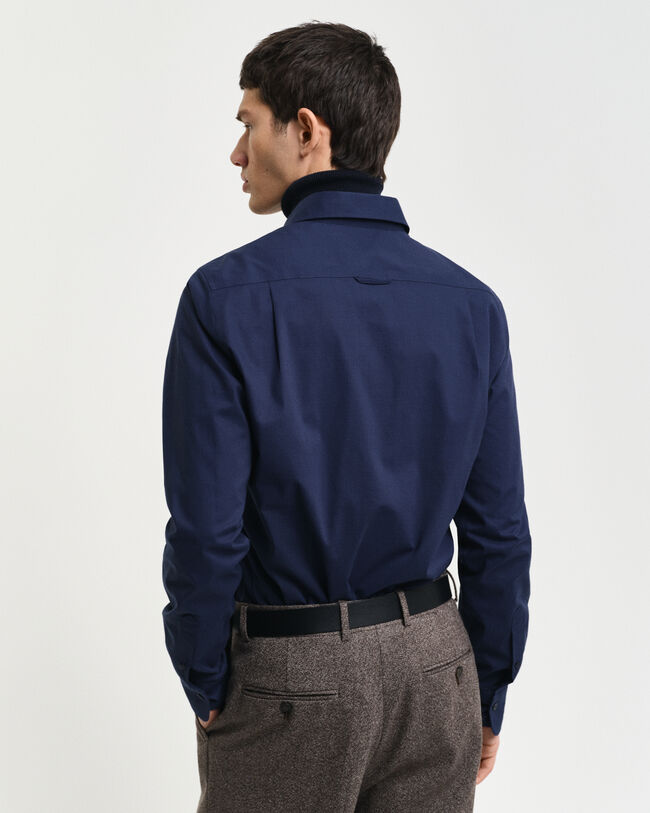 Slim Fit overhemd van stretchpoplin