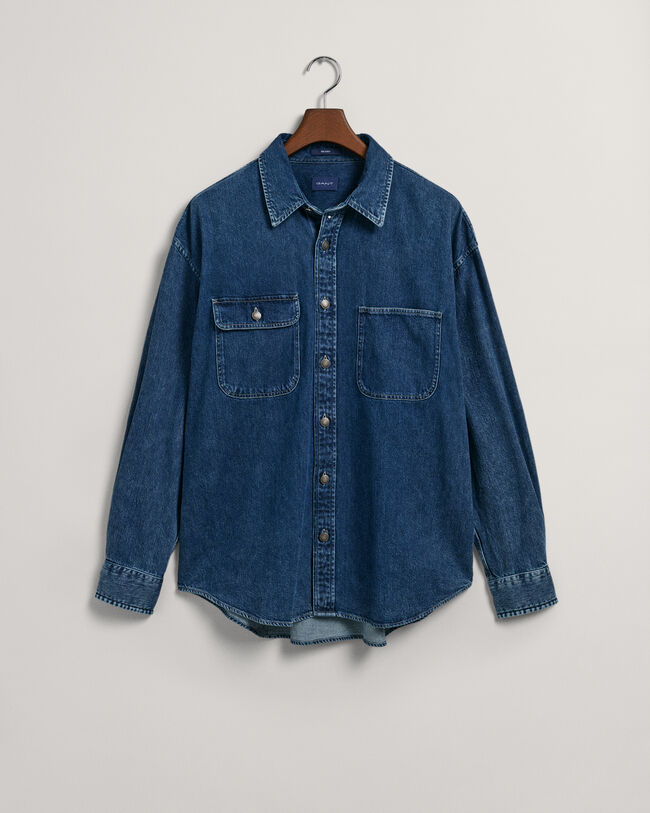 Oversized denim overhemd