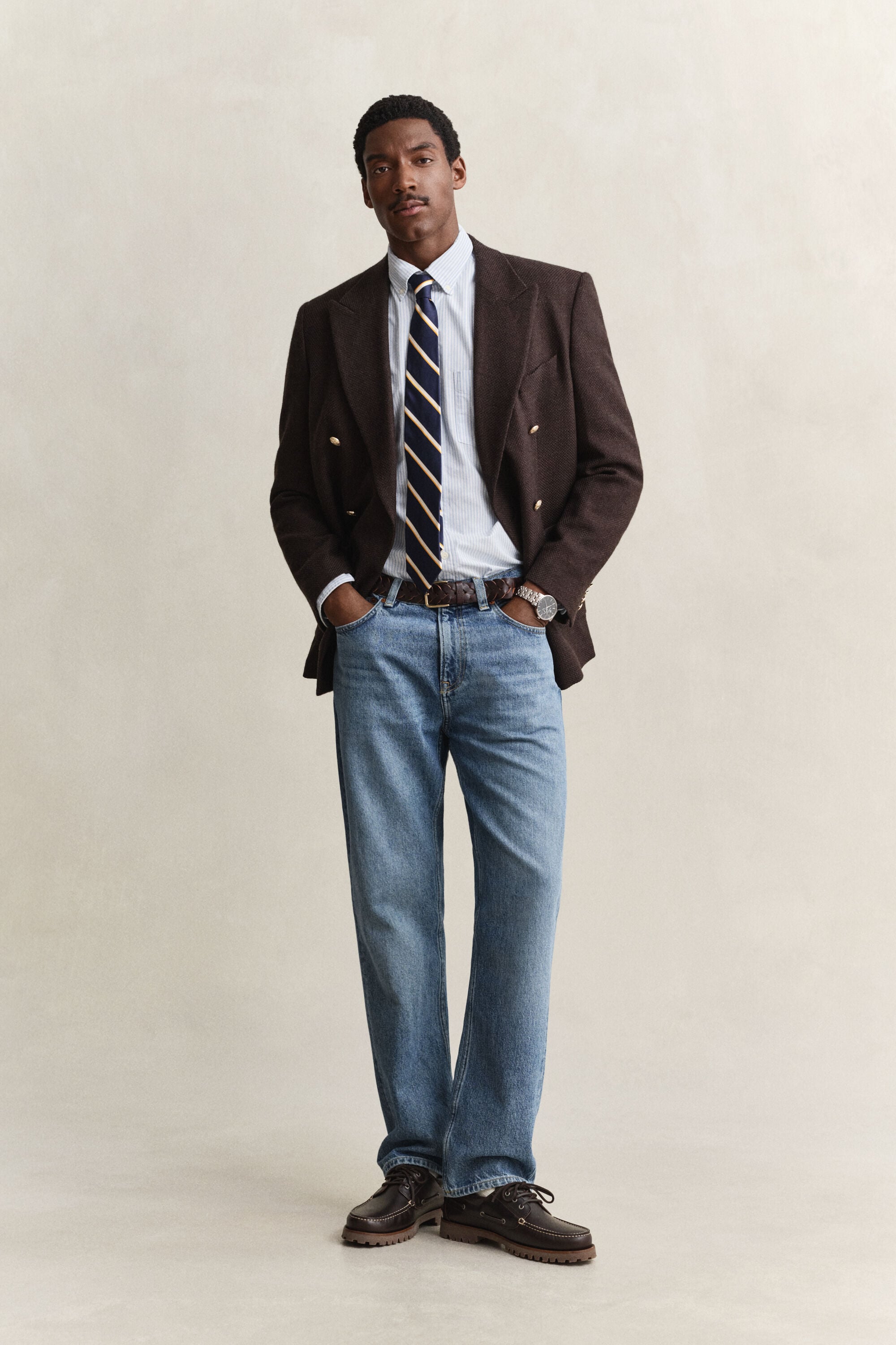 Classic Regular gestreept Oxford-overhemd