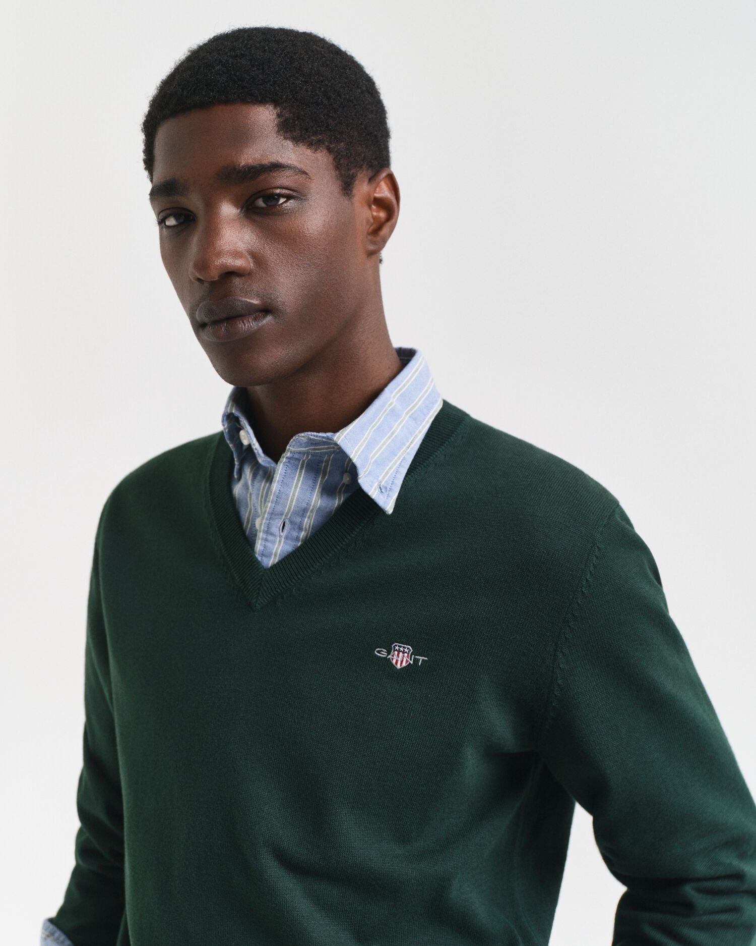 Klassieke sweater van katoen met V-hals