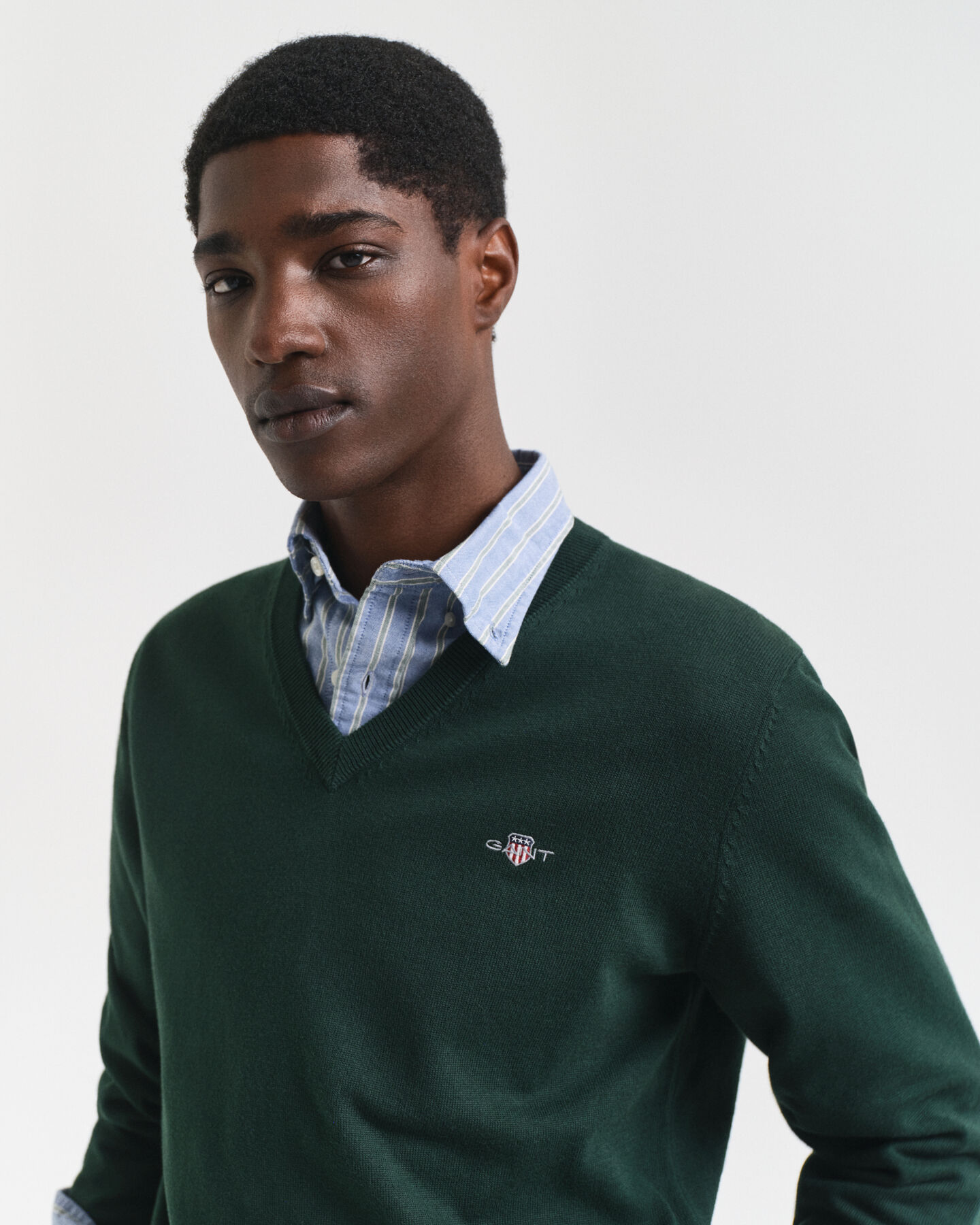 Klassieke sweater van katoen met V-hals