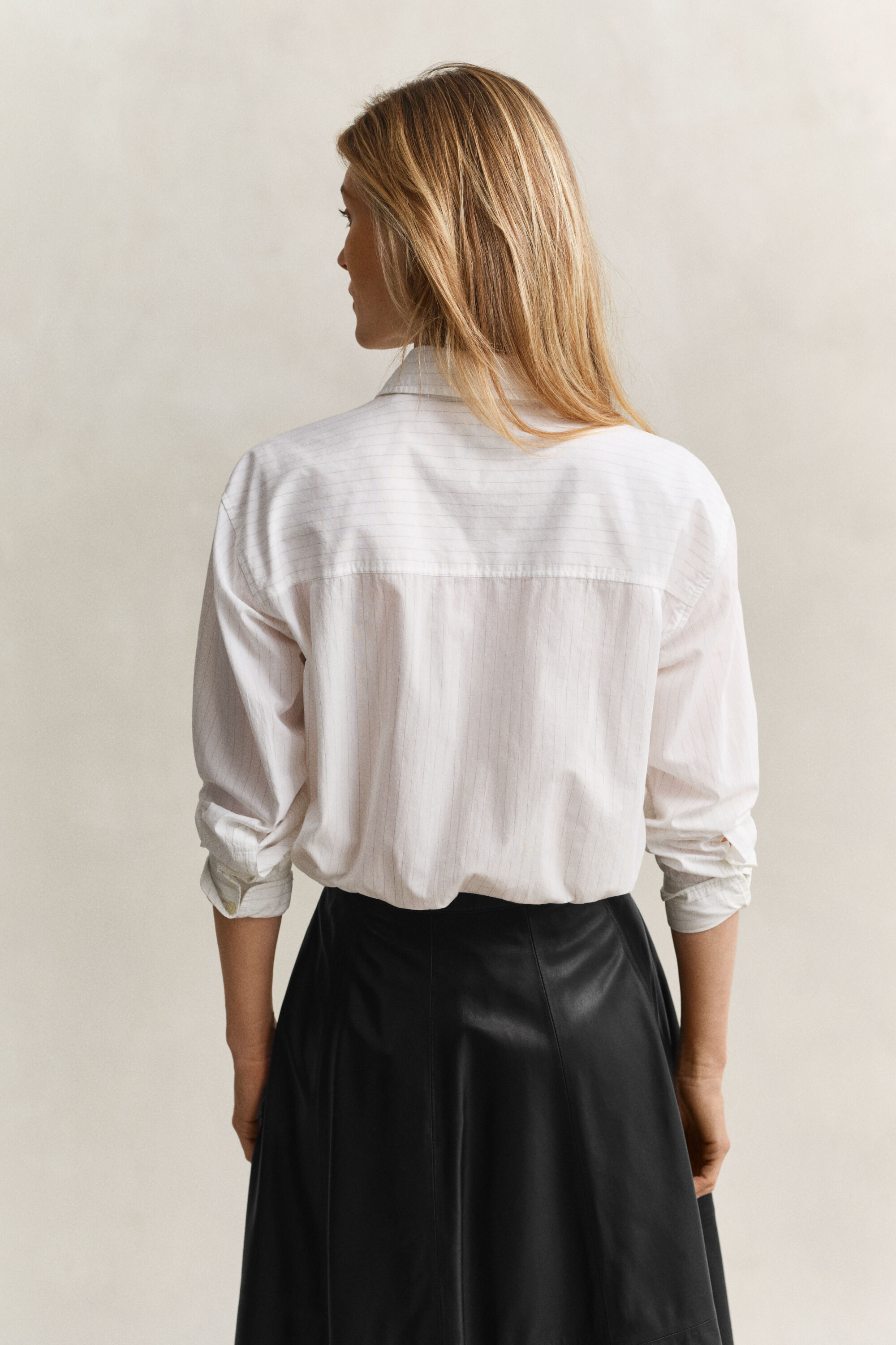 Overoverhemd met strepen en borduursel