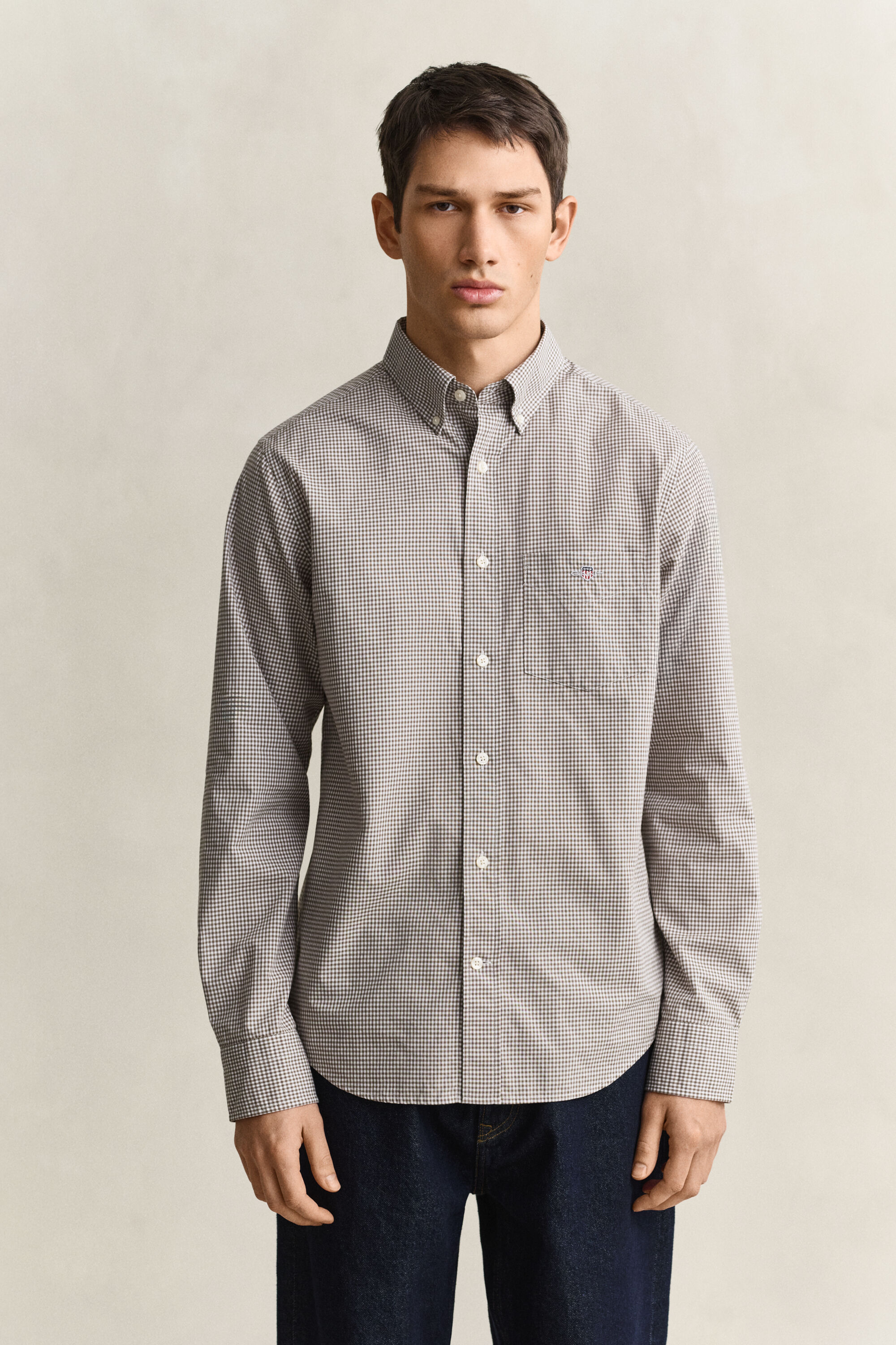 Klassiek poplin overhemd met Gingham-ruitje