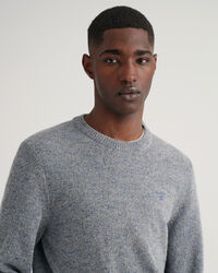 Neps gem&ecirc;leerde trui met ronde hals