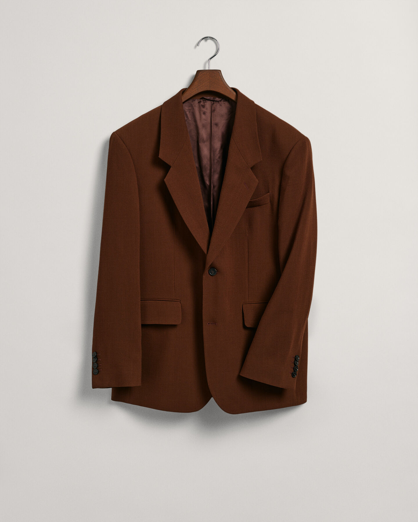 Oversized kostuumblazer van wolcrêpe