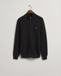 Texture sweater van katoen met rits