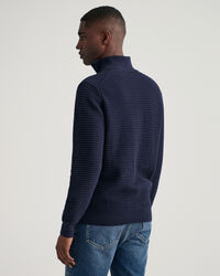 Texture Sweater van katoen met korte rits