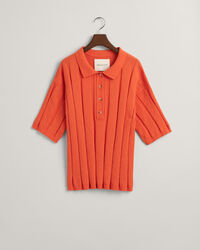 Geribde polotrui van badstof