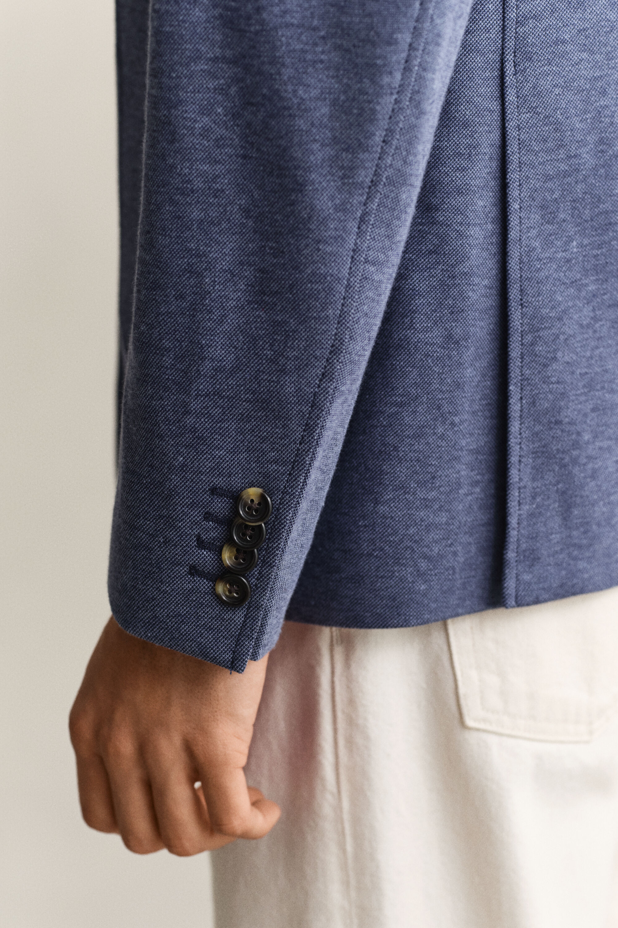 Tweekleurige piquéjersey blazer