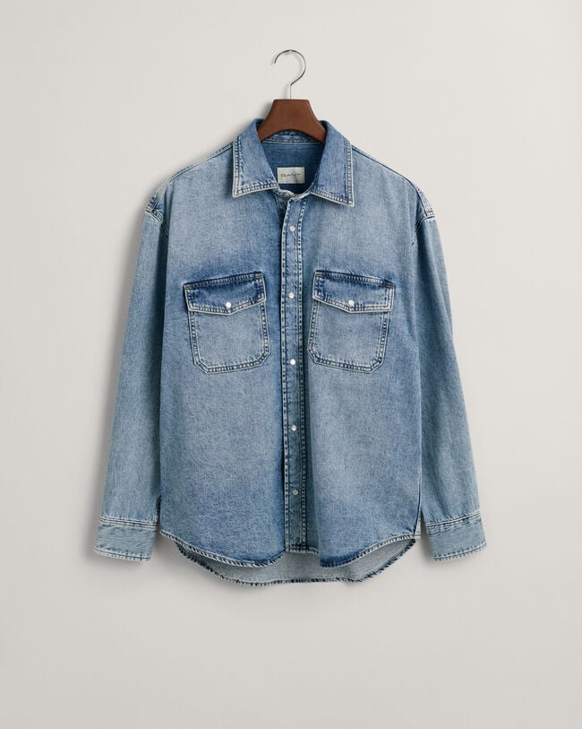 Oversized denim overhemd