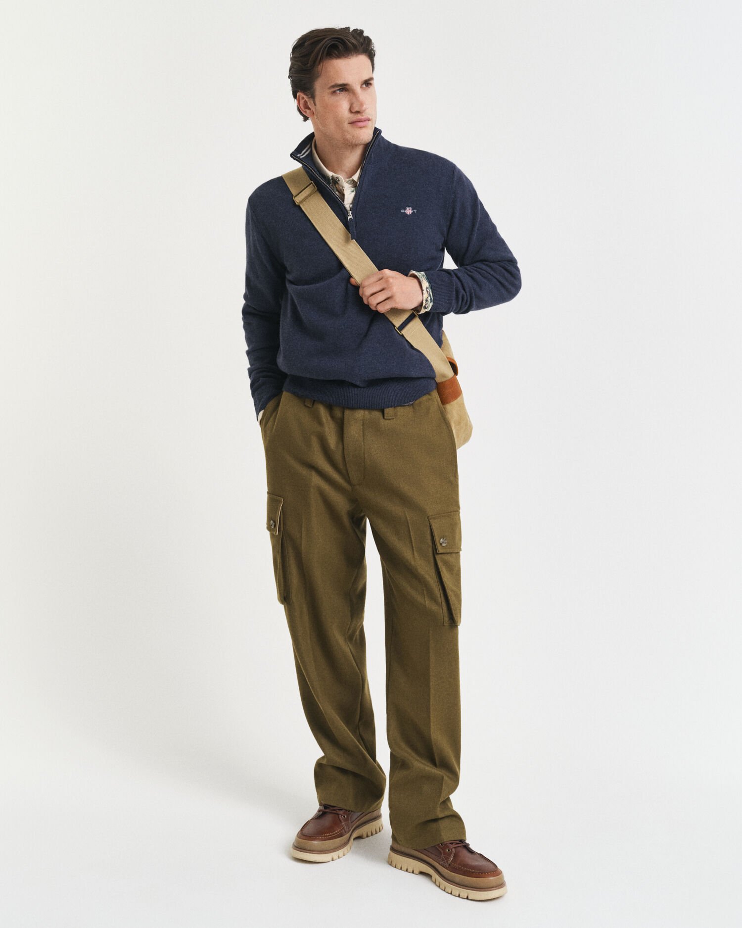 Trui met korte rits van buitengewoon zachte lamswol