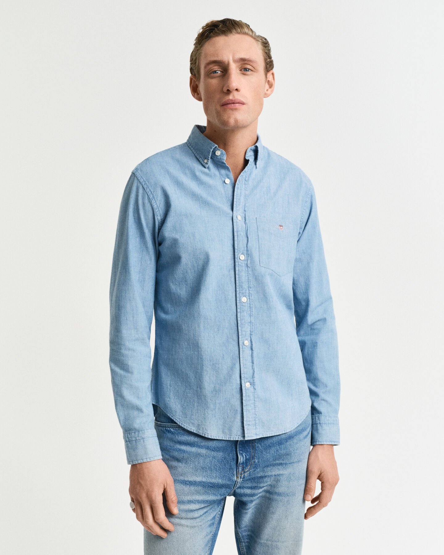 Regular Fit chambray overhemd