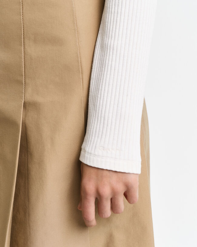 Geribd poloshirt met lange mouwen