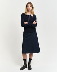 Polosweater met contrasterende rib