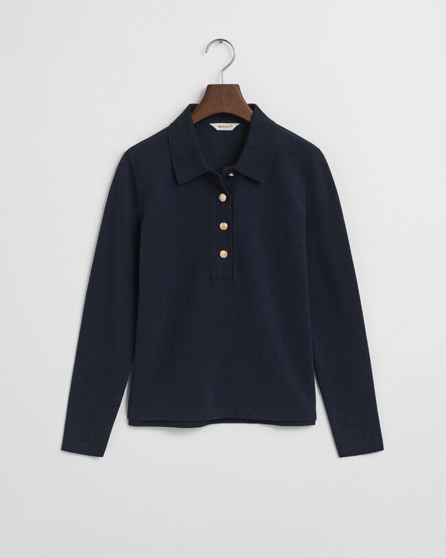 Piqué poloshirt met lange mouwen