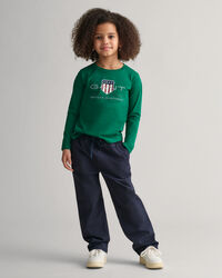 Kids geweven broek met elastische taille