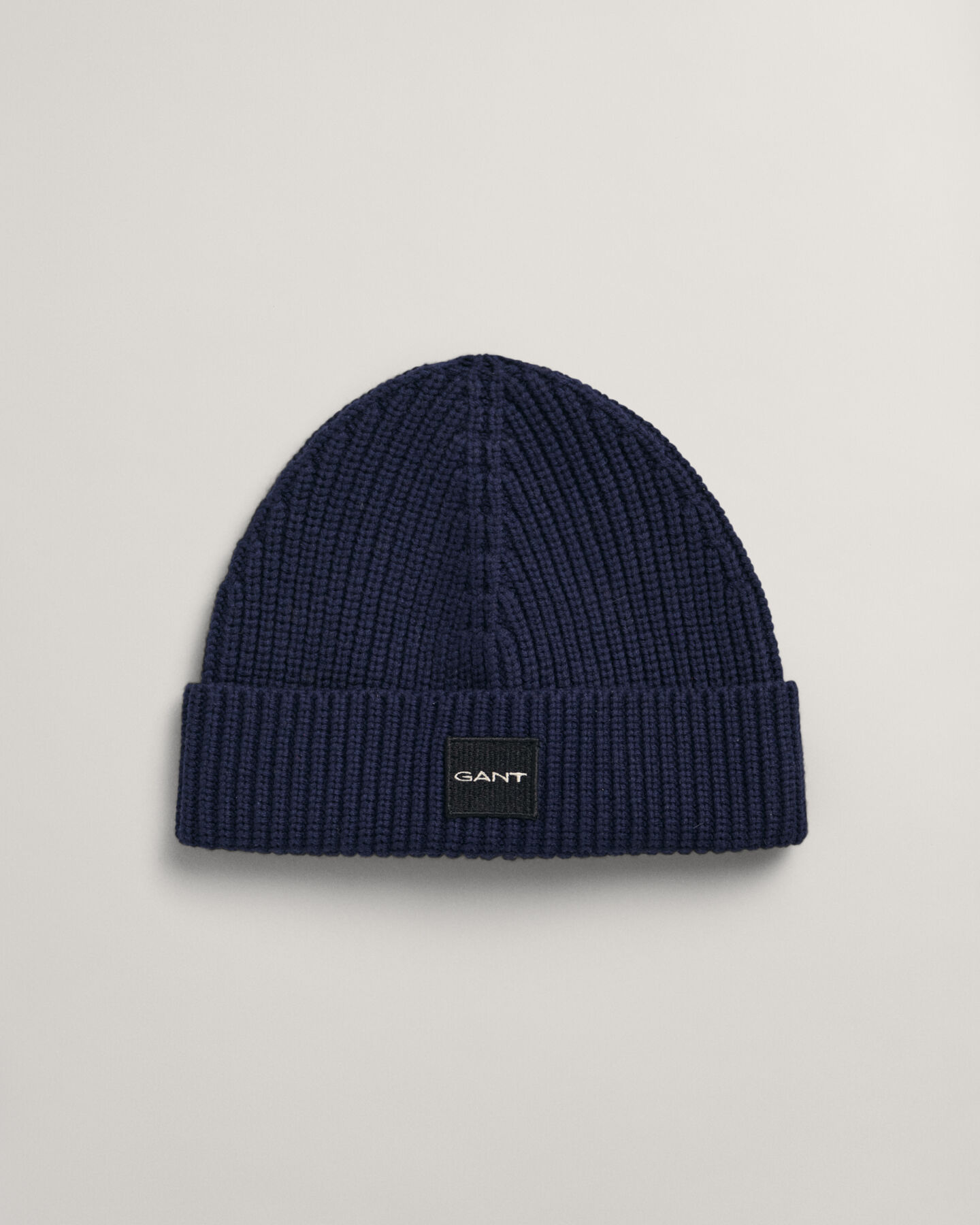 Katoenen ribgebreide beanie
