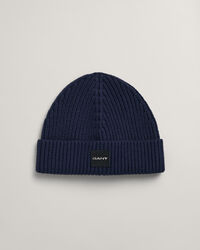 Katoenen ribgebreide beanie