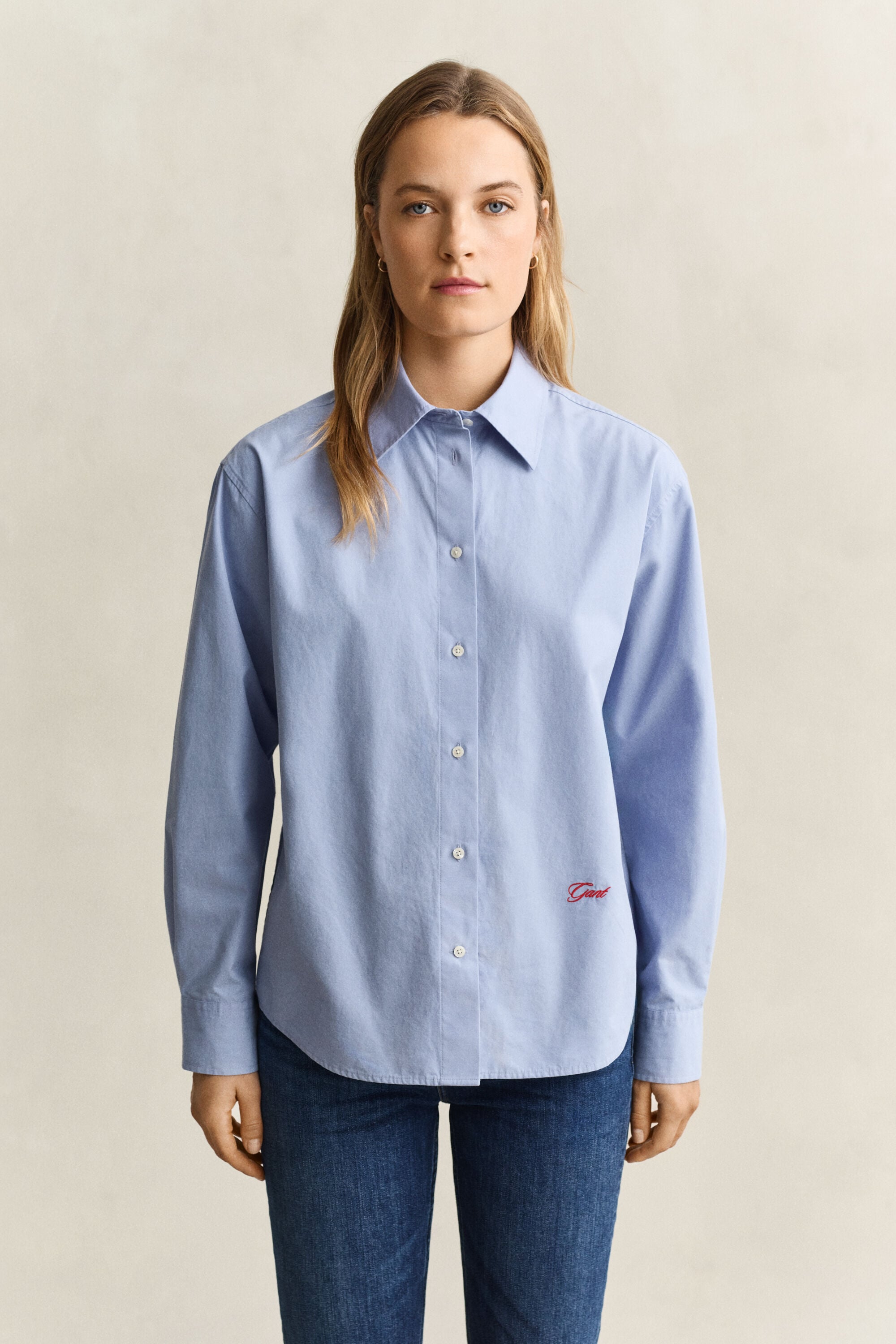 Relaxed poplin overhemd