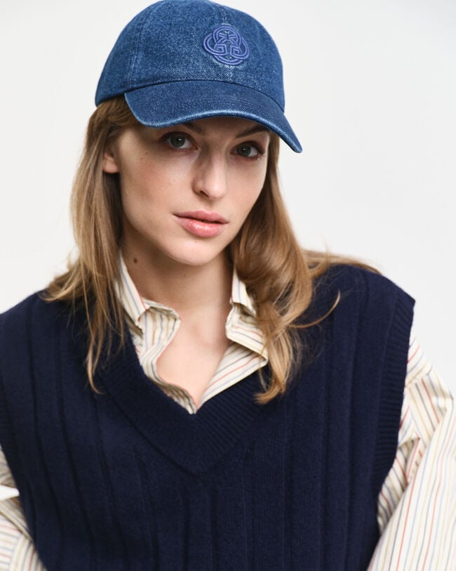 Wollen spencer met V-hals en brede rib