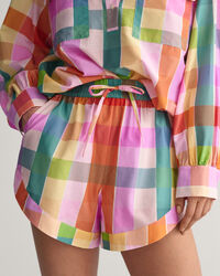 Short van katoen met veelkleurige ruitjes