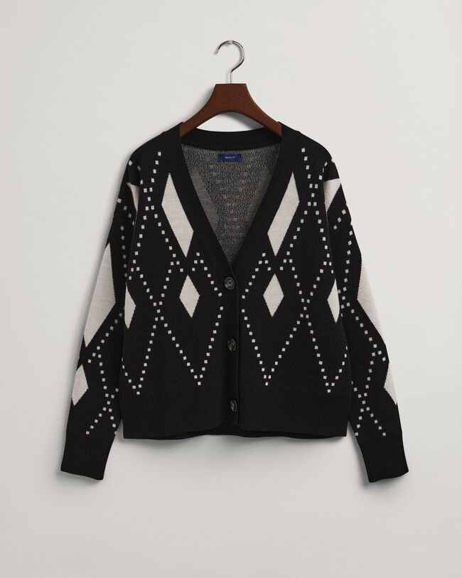 Argyle vest met V-hals